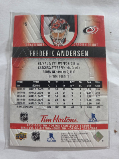 Frederik Andersen Tim Hortons Upper Deck #15 [Carolina Hurricanes]