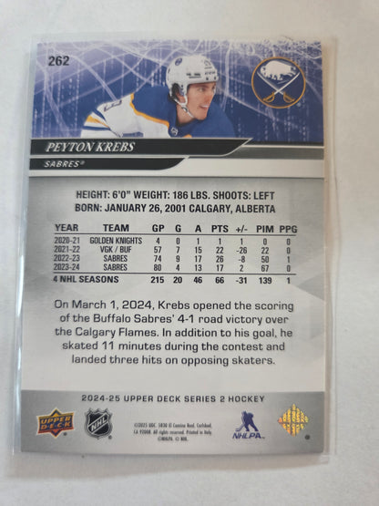 Peyton Krebs Upper Deck Series 2 #262 [Buffalo Sabres]