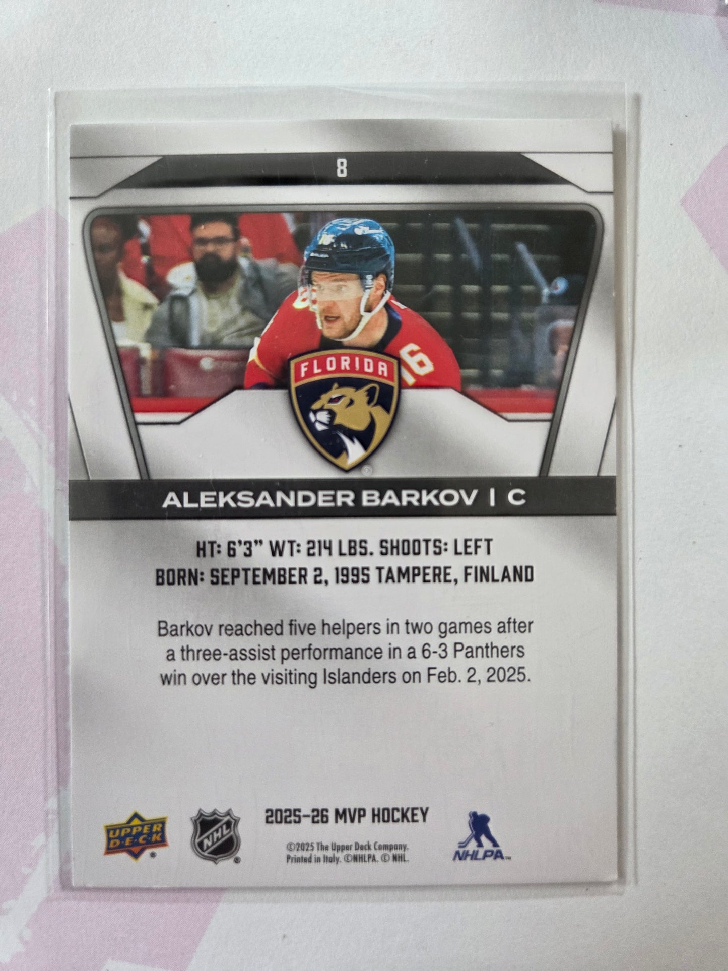 Aleksander Barkov Upper Deck MVP Hockey #8 [Florida Panthers]