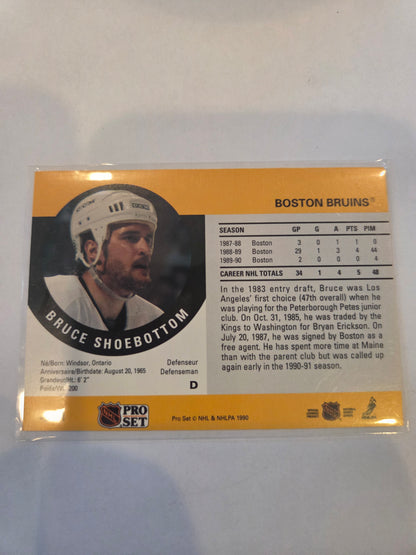 Bruce Shoebottom NHL Pro Set #411 [Boston Bruins]