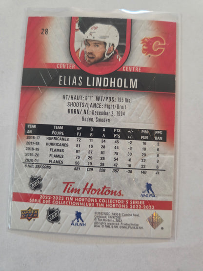 Elias Lindholm Tim Hortons Upper Deck #28 [Calgary Flames]