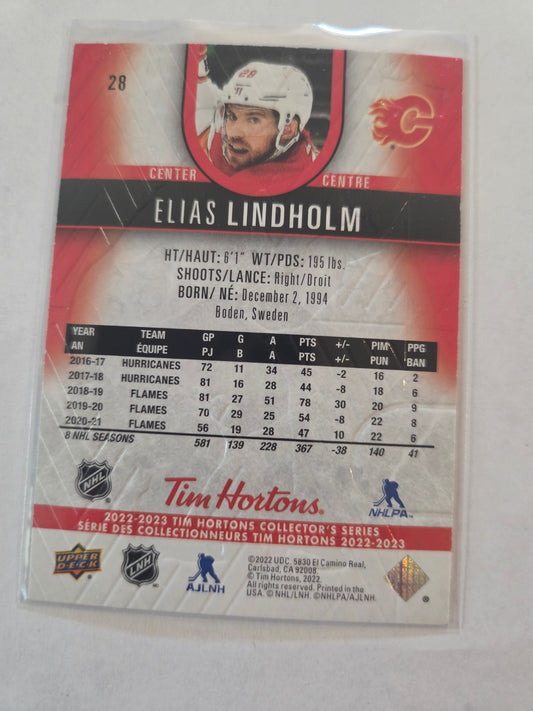 Elias Lindholm Tim Hortons Upper Deck #28 [Calgary Flames]