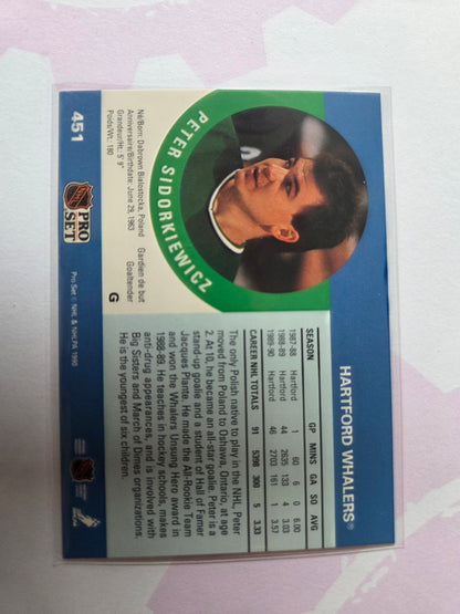 Peter Sidorkiewics NHL Pro Set #451 [Hartford Whalers]