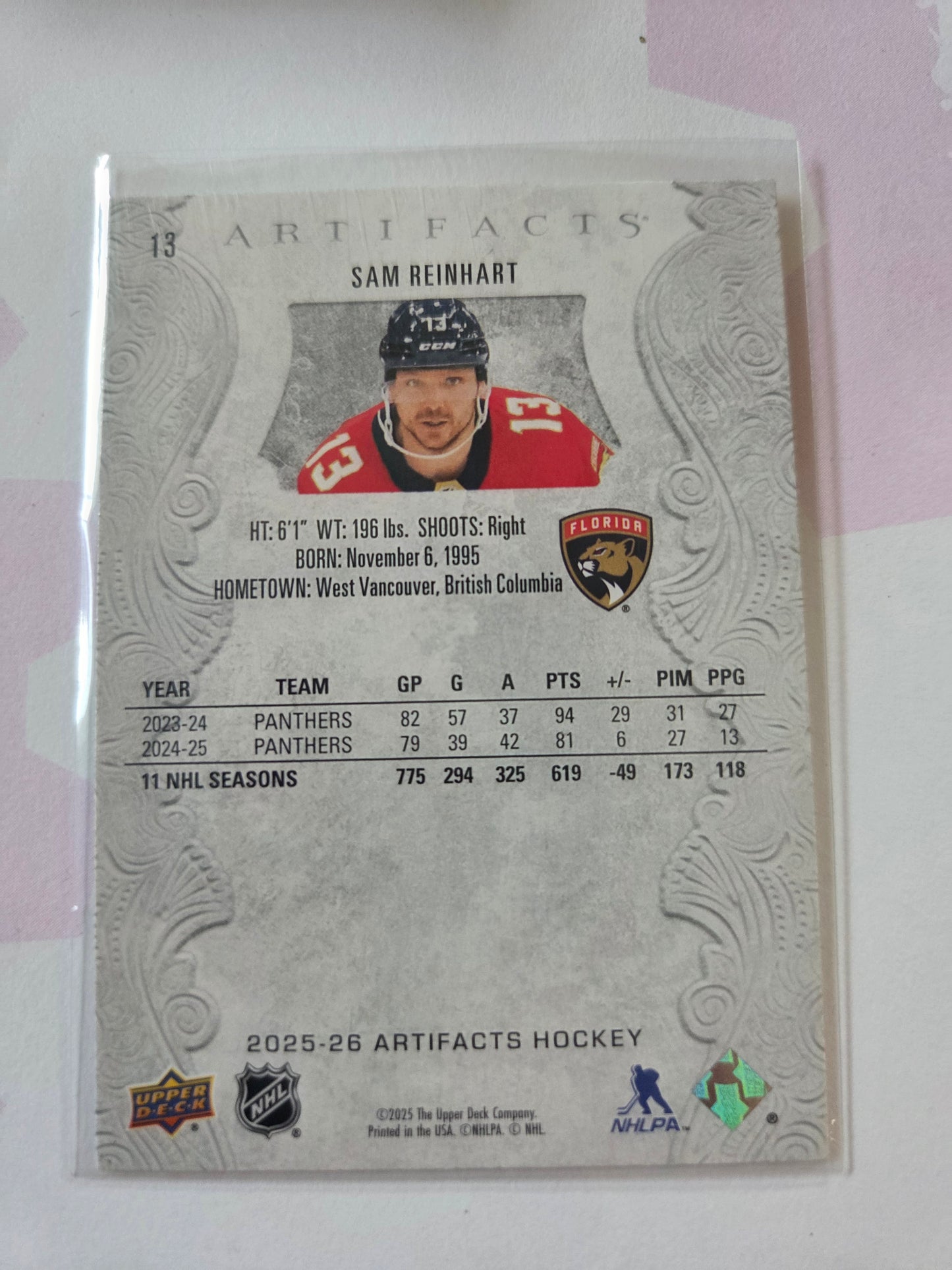 Sam Reinhart Upper Deck Artifacts Hockey #13 [Florida Panthers]