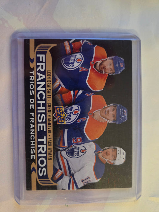 Leon Draisaitl-Connor McDavid-Zach Hyman Upper Deck Tim Hortons Franchise Trios FT-4 [Edmonton Oilers]