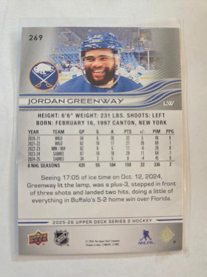 Jordan Greenway Upper Deck Series 2 #269 [Buffalo Sabres]