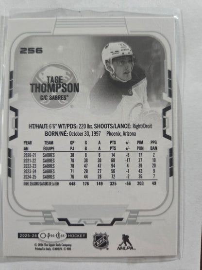 Tage Thompson O-Pee-Chee Hockey #256 [Buffalo Sabres]