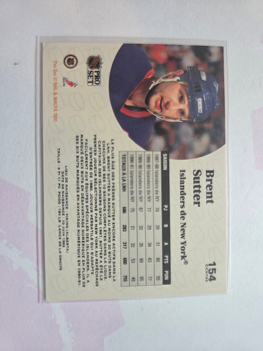 Brent Sutter French NHL Pro Set #154 [New York Islanders]