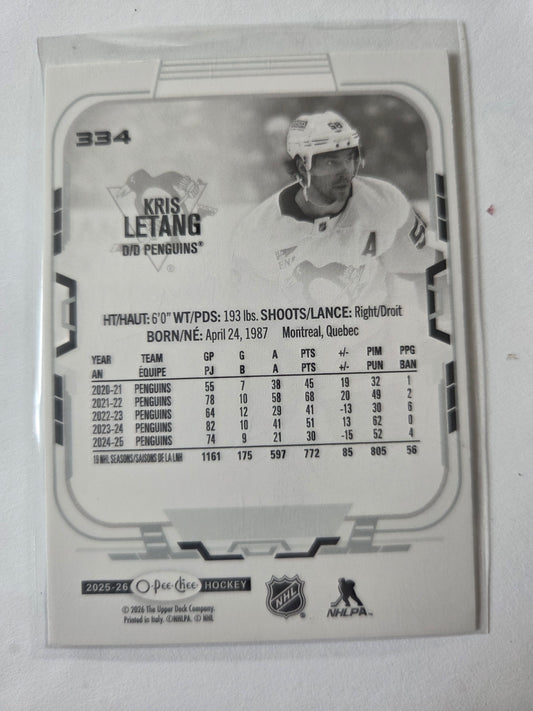 Kris Letang O-Pee-Chee Hockey #334 [Pittsburgh Penguins]