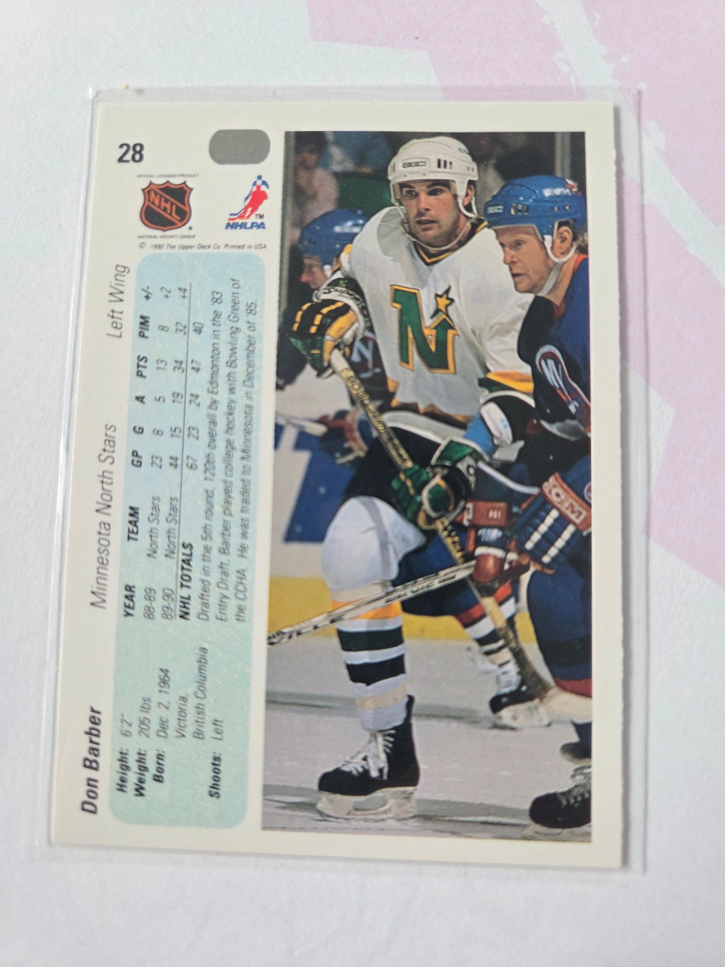Don Barber 90/91 Upper Deck #28 [Minnesota North Stars]