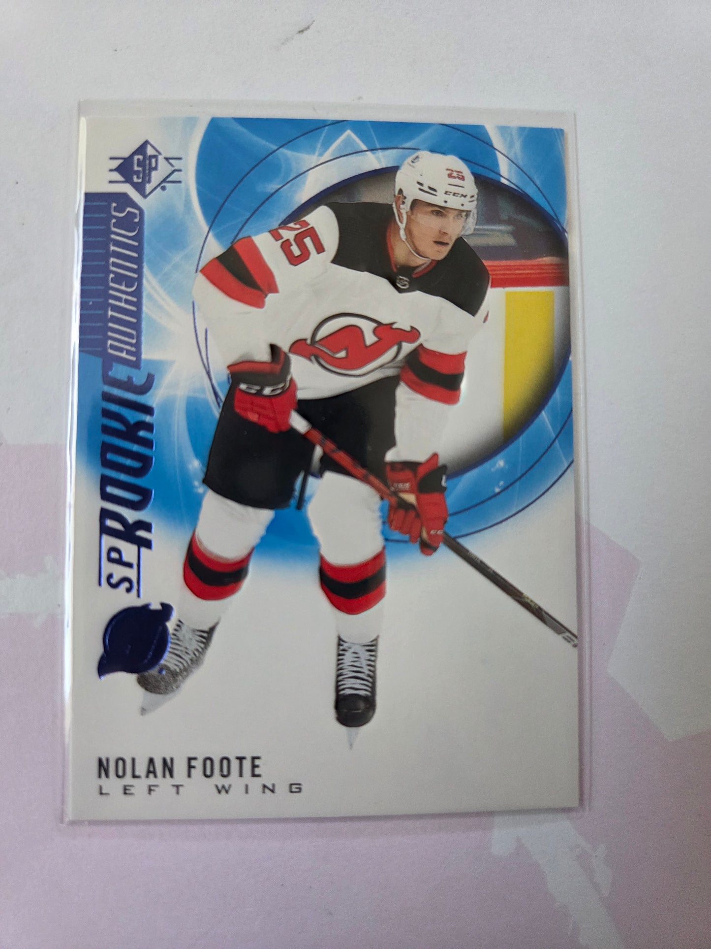 Nolan Foote Blue SP Hockey Rookie Authentics #126 [New Jersey Devils]