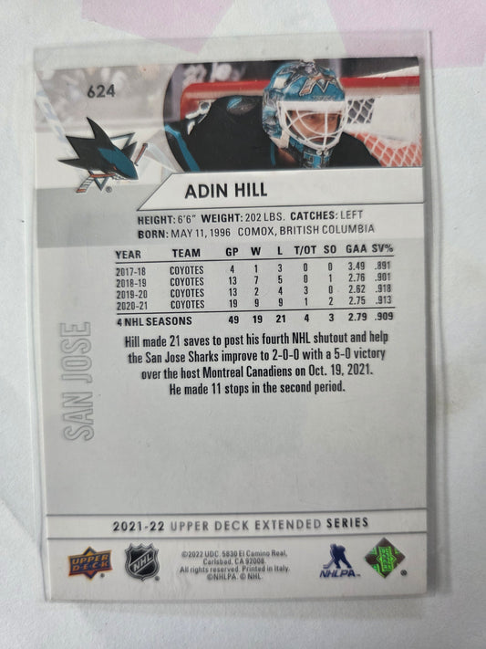 Adin Hill Upper Deck Extended Series #624 [San Jose Sharks]