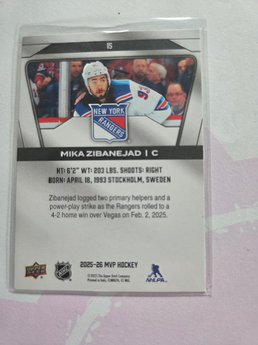 Mika Zibanejad Upper Deck MVP Hockey #15 [New York Rangers]
