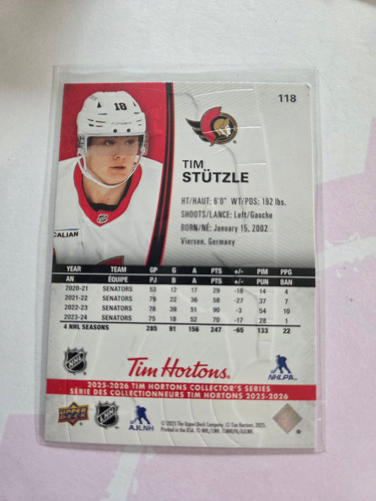 Tim Stützle Tim Hortons Upper Deck #118 [Ottawa Senators]