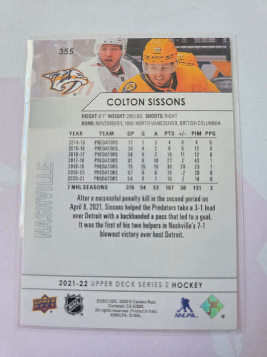 Colton Sissons Upper Deck Series 2 #355 [Nashville Predators]