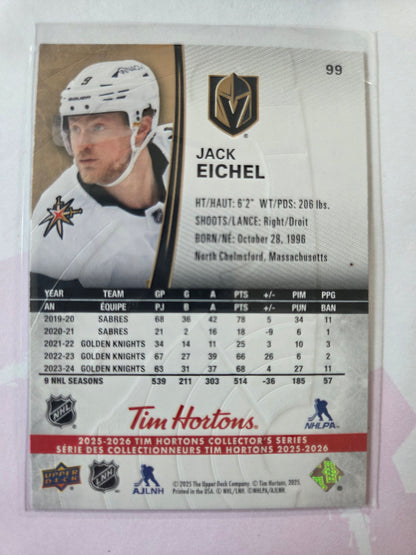 Jack Eichel Upper Deck Tim Hortons #99 [Las Vegas Golden Knights]