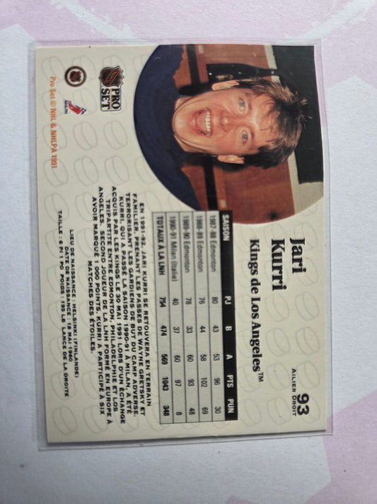 Jari Kurri French NHL Pro Set #93 [Los Angeles Kings]