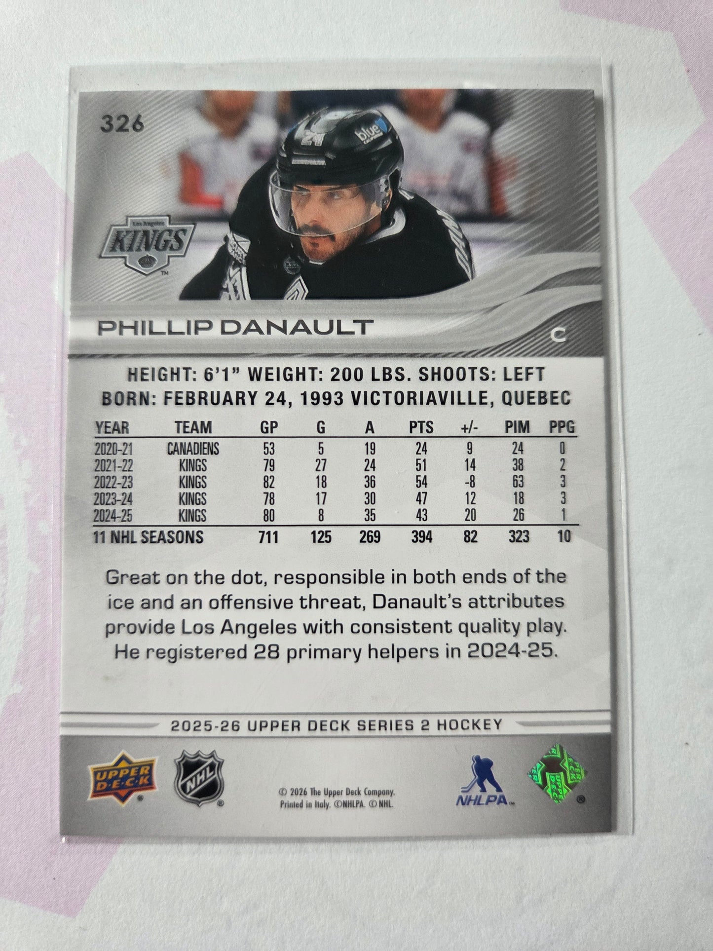 Phillip Danault Upper Deck Series 2 #326 [Los Angeles Kings]