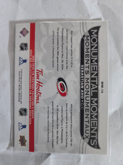 Sebastian Aho Upper Deck Monumental Moments [Carolina Hurricanes]