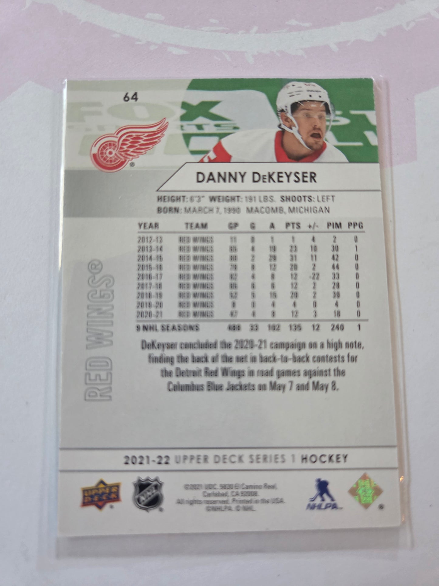 Danny DeKeyser Upper Deck Series 1 #64 [Detroit Red Wings]