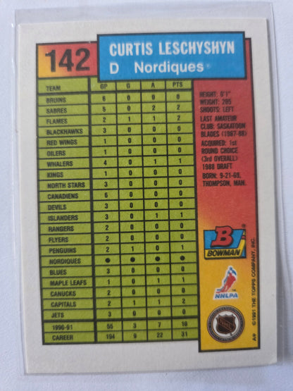 Curtis Leschyshyn Bowman #142 [Quebec Nordiques]