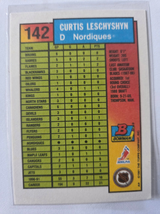 Curtis Leschyshyn Bowman #142 [Quebec Nordiques]