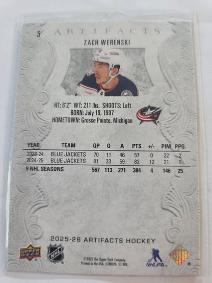 Zach Werenski Upper Deck Artifacts Hockey #5 [Columbus Blue Jackets]