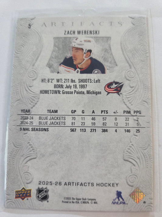 Zach Werenski Upper Deck Artifacts Hockey #5 [Columbus Blue Jackets]