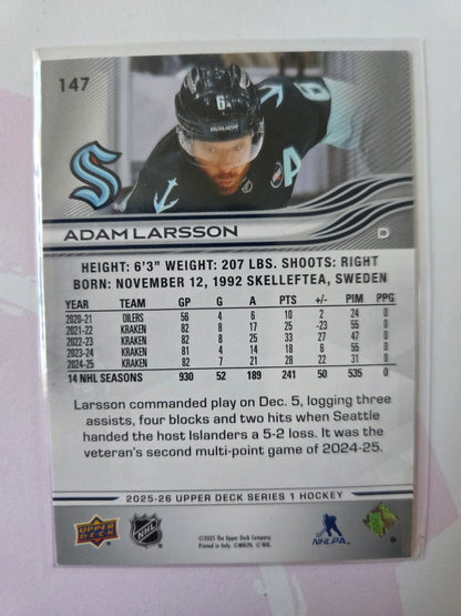 Adam Larsson Upper Deck Series 1 #147 [Seattle Kraken]