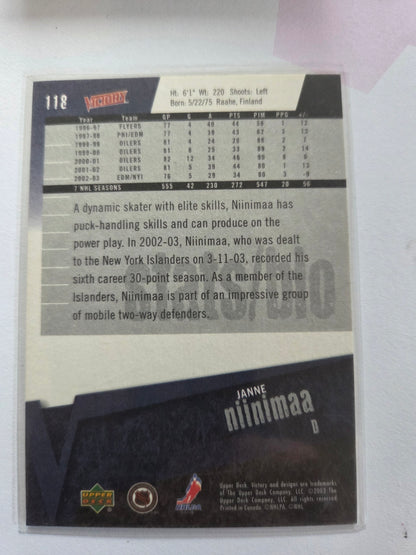 Janne Niinimaa Upper Deck Victory #118 [New York Islanders]