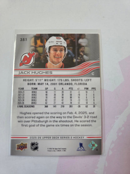 Jack Hughes Upper Deck Series 2 #351 [New Jersey Devils]