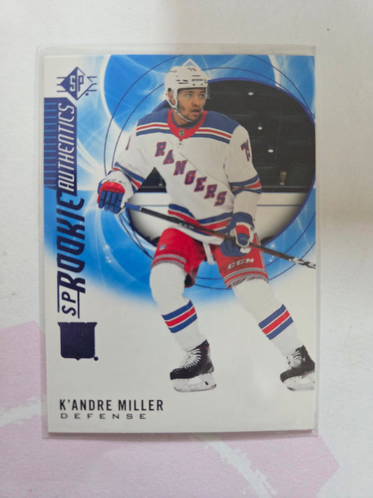 K'Andre Miller Blue SP Hockey Rookie Authentics #130 [New York Rangers]