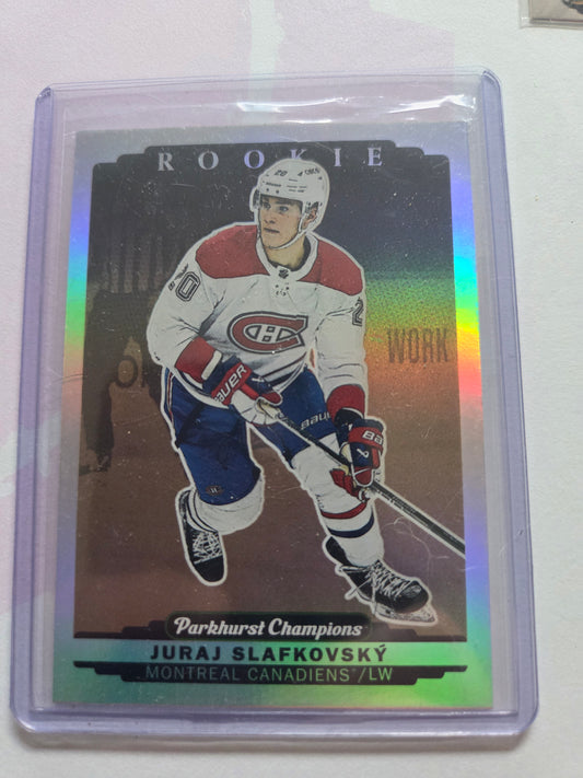 Juraj Slafkovsky Upper Deck Parkhurst Champions Gold Rainbow Rookie #301 [Montreal Canadians]