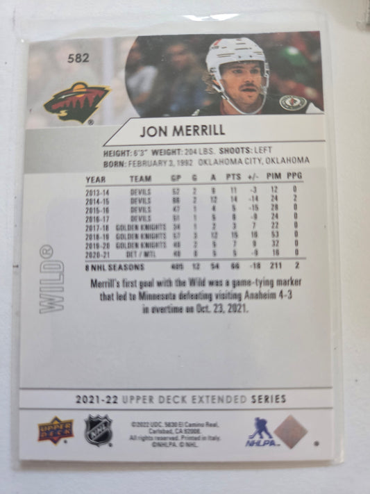 Jon Merrill Upper Deck Extended Series #582 [Minnesota Wild]