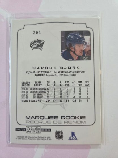 Marcus Bjork O-Pee-Chee Platinum Hockey Marquee Rookie #261 [Columbus Blue Jackets]