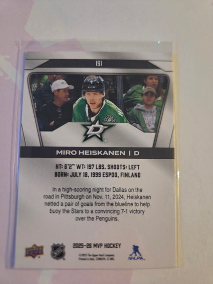 Miro Heiskanen Upper Deck MVP Hockey #151 [Dallas Stars]