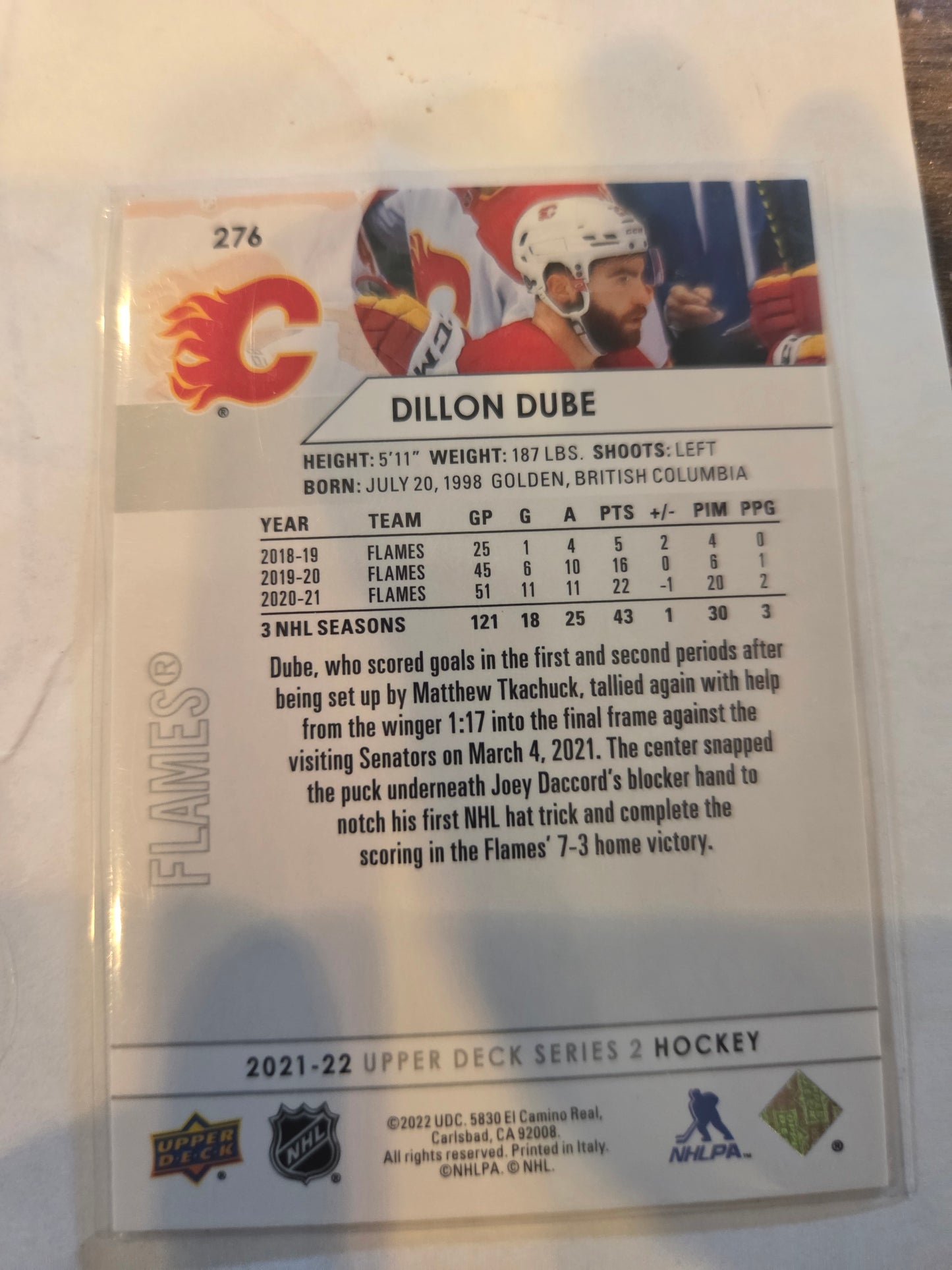 Dillon Dube Upper Deck Series 2 #276 [Calgary Flames]