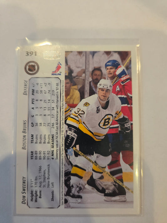 Don Sweeney 92/93 Upper Deck #391 [Boston Bruins]