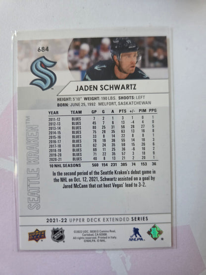 Jaden Schwartz Upper Deck Extended Series #684 [Seattle Kraken]