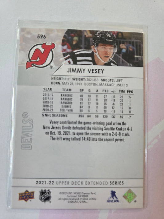 Jimmy Vesey Upper Deck Extended Series #596 [New Jersey Devils]