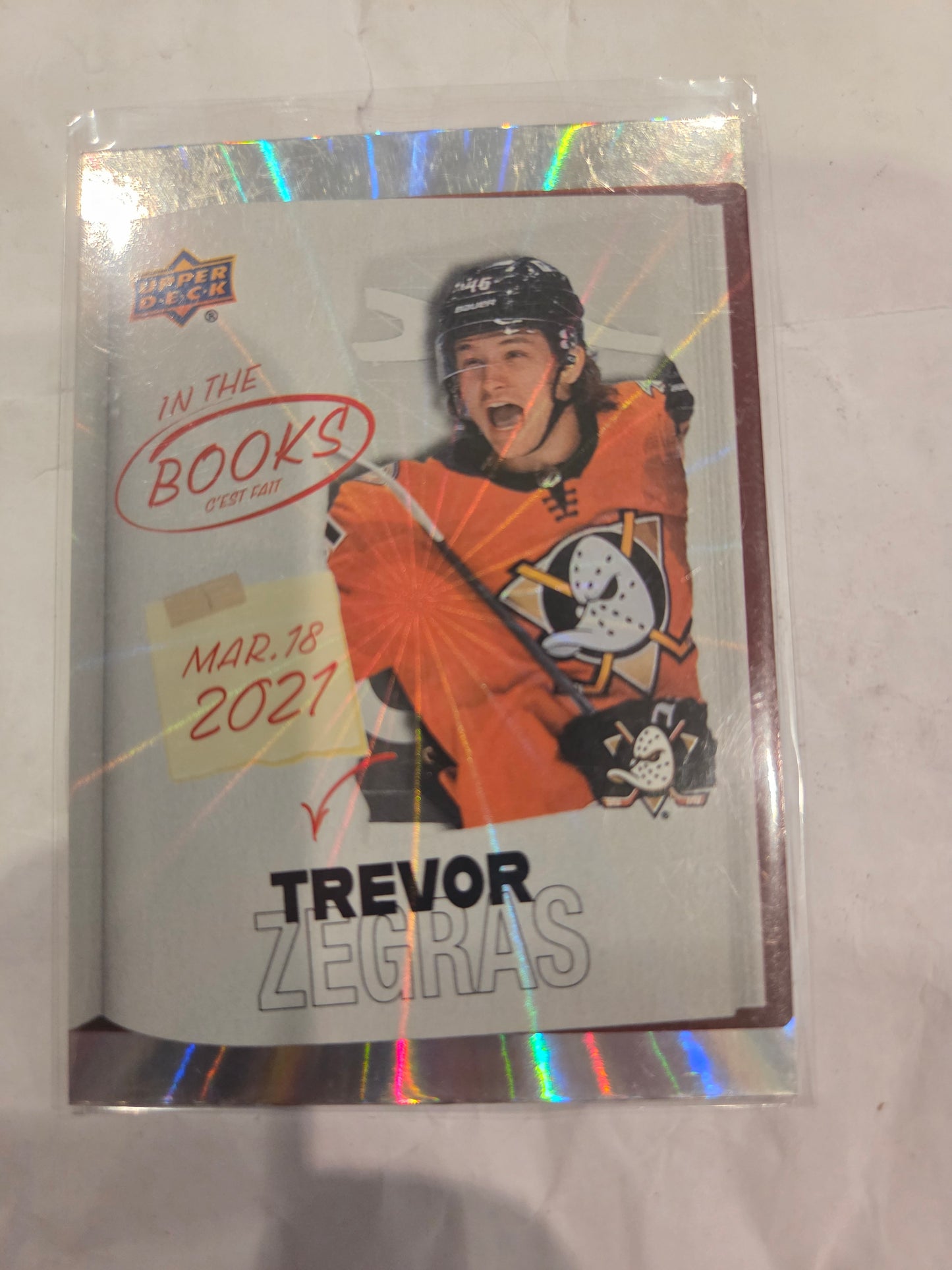 Trevor Zegras Upper Deck In the Books [Anaheim Ducks]