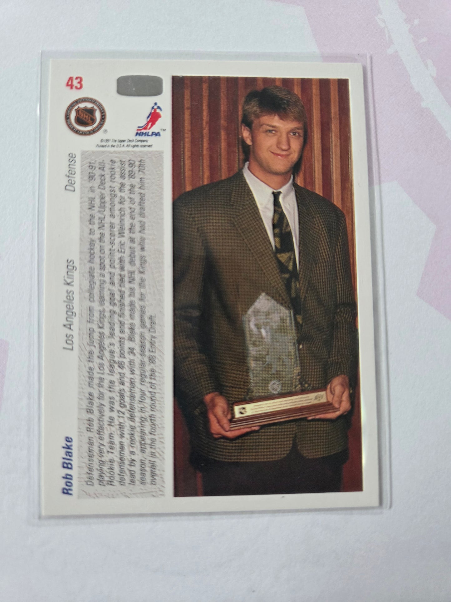Rob Blake 91/92 Upper Deck All Rookie Team #43 [Los Angeles Kings]