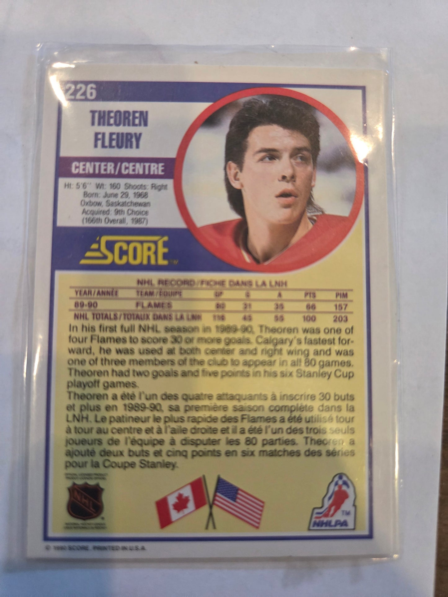 Theoren Fleury NHL Score #226 [Calgary Flames]