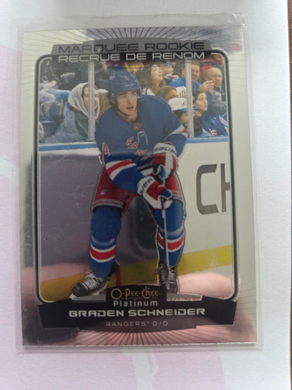Braden Schneider O-Pee-Chee Platinum Hockey Marquee Rookie #212 [New York Rangers]