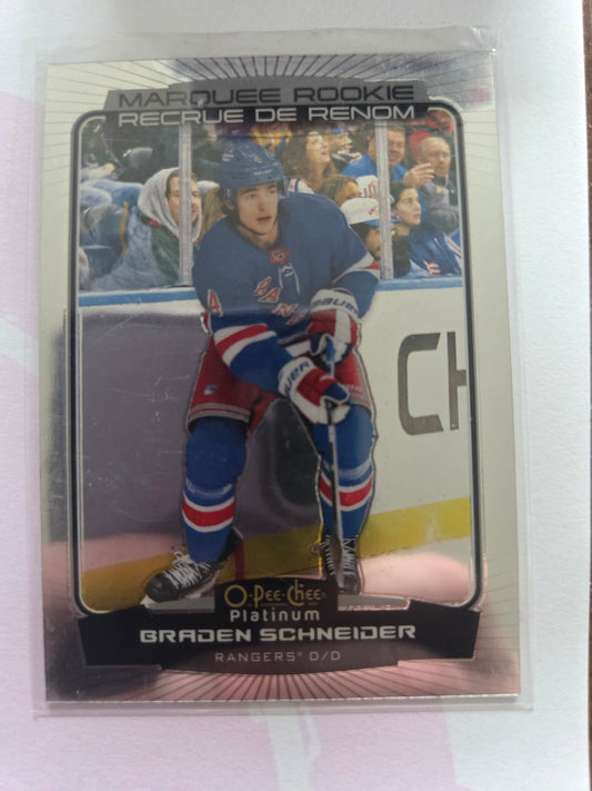 Braden Schneider O-Pee-Chee Platinum Hockey Marquee Rookie #212 [New York Rangers]