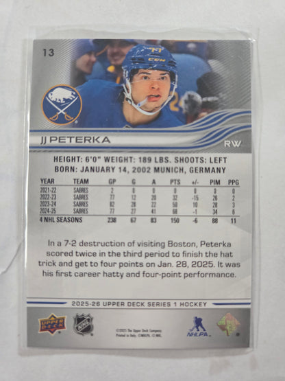 JJ Peterka Upper Deck Series 1 #13 [Buffalo Sabres]