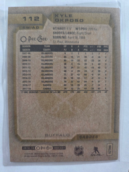 Kyle Okposo O-Pee-Chee Hockey #112 [Buffalo Sabres]
