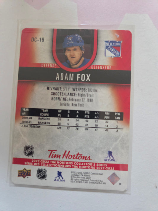 Adam Fox Tim Hortons Upper Deck [New York Rangers]