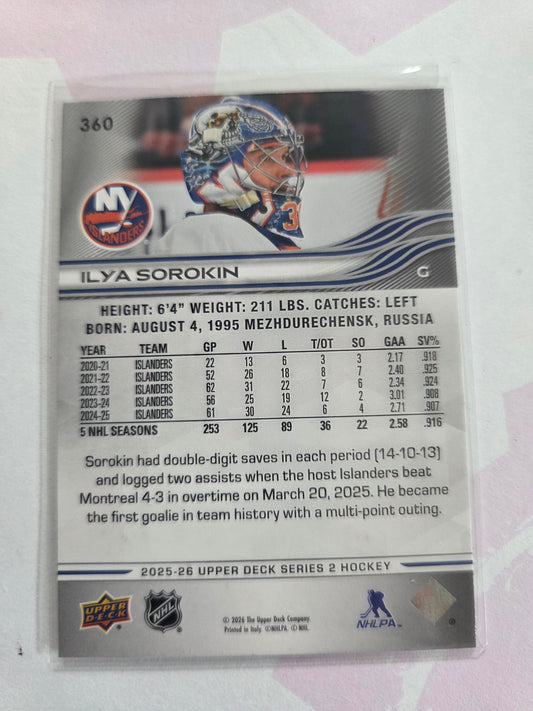 Ilya Sorokin Upper Deck Series 2 #360 [New York Islanders]