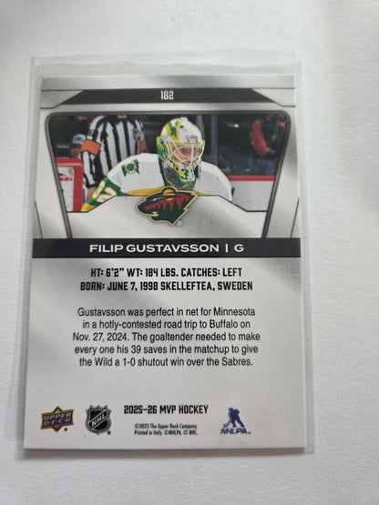 Filip Gustavsson Upper Deck MVP Hockey #182 [Minnesota Wild]